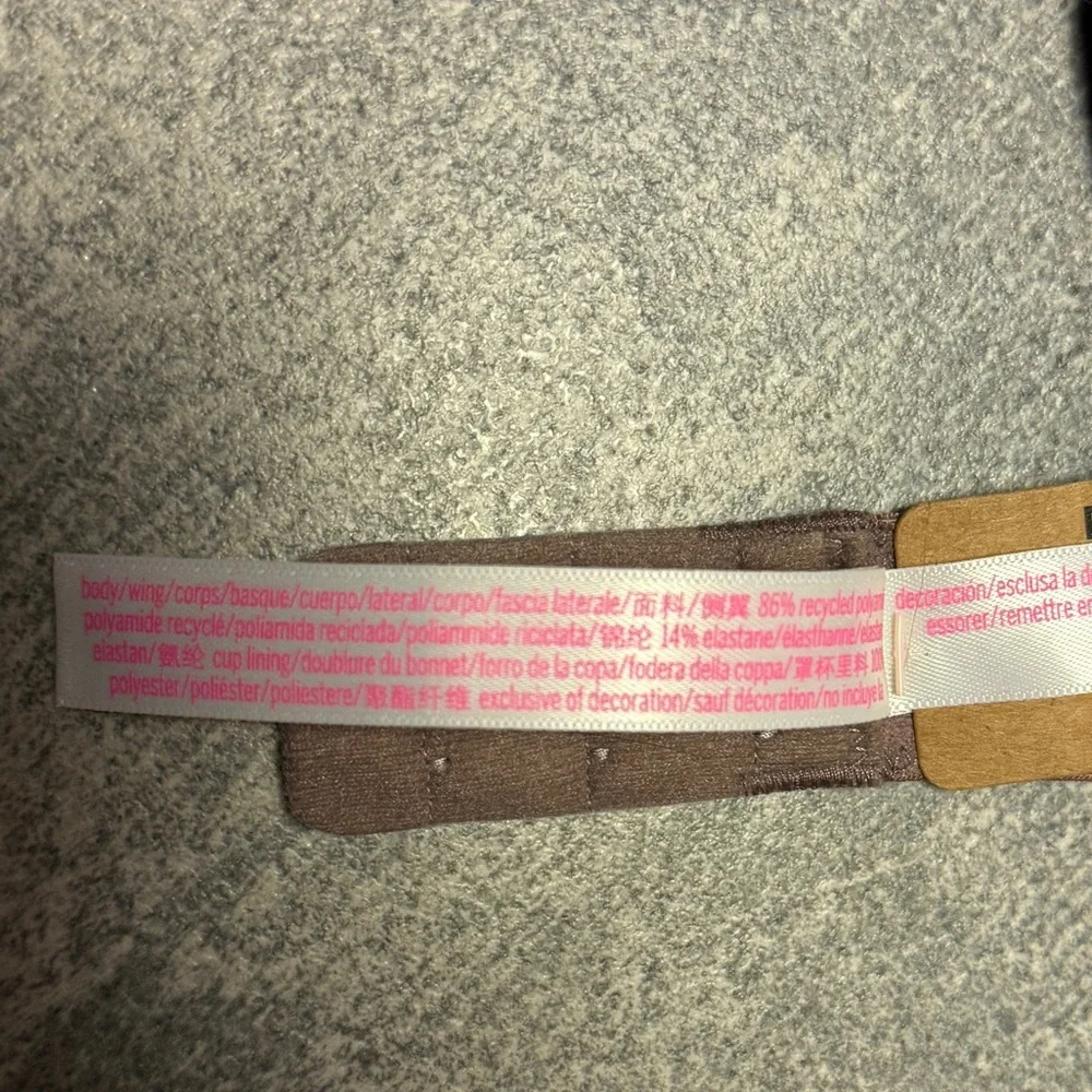 PINK Victoria’s Secret Wear Everywhere Push Up Bra Mocha Brown Black Plaid 32C - Picture 5 of 8